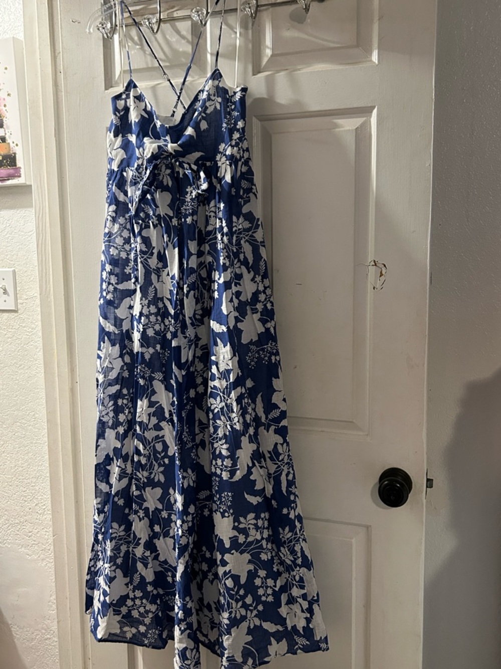 Zara Blue and White Floral Maxi Dress